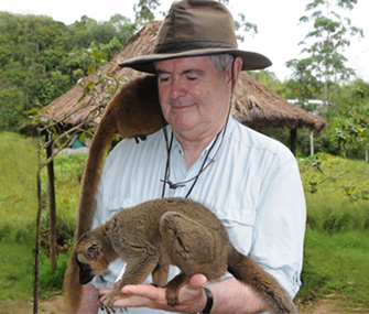 New Gingrich holding lemurs New Gingrich holding lemurs